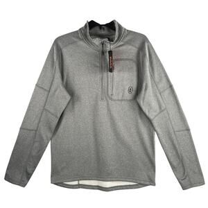 Bass Outdoor Pullover Men's Small Half-Zip Pullover 2-Pocket Gray Heather NEW